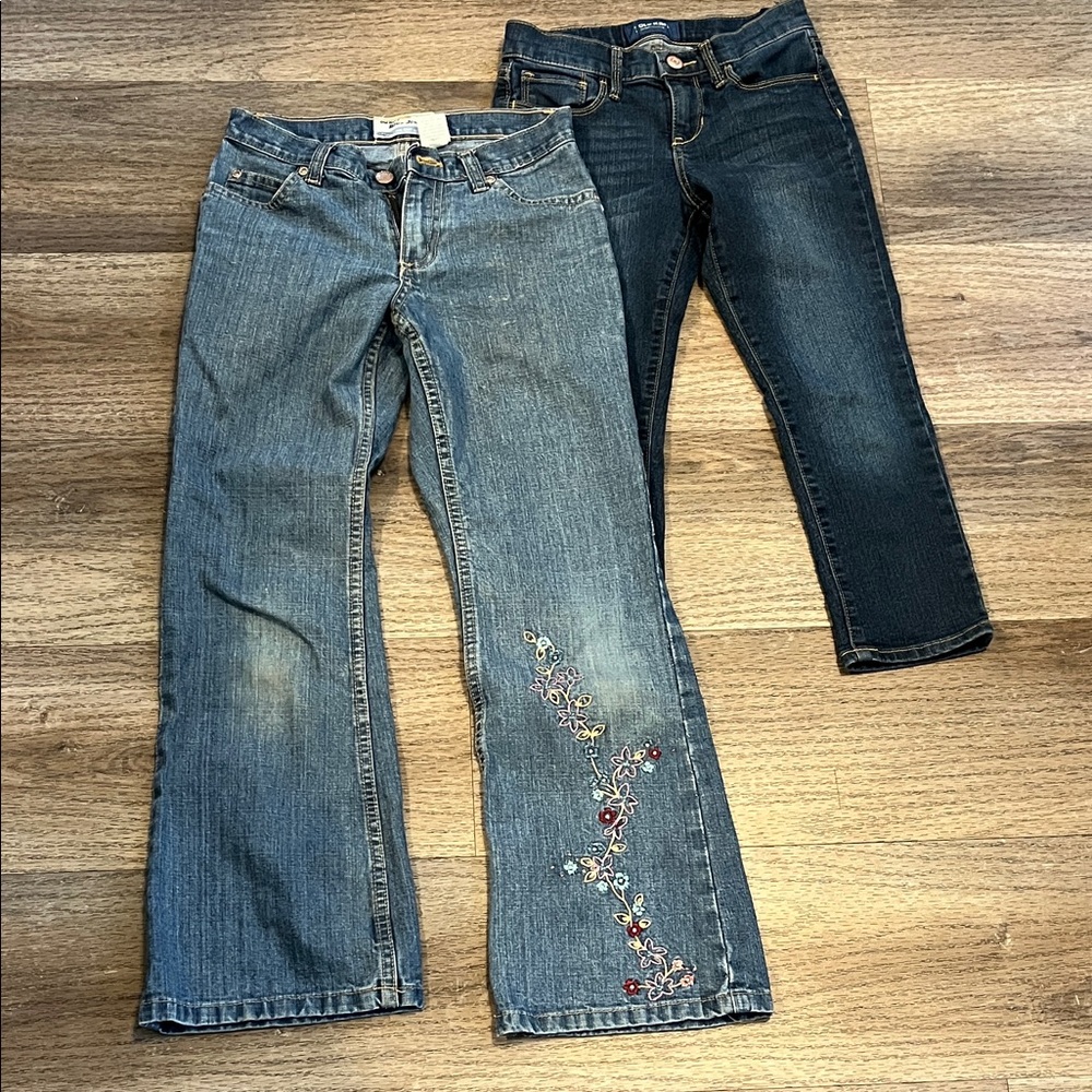Old Navy Girls Denim Jeans 2pairs, Size 8